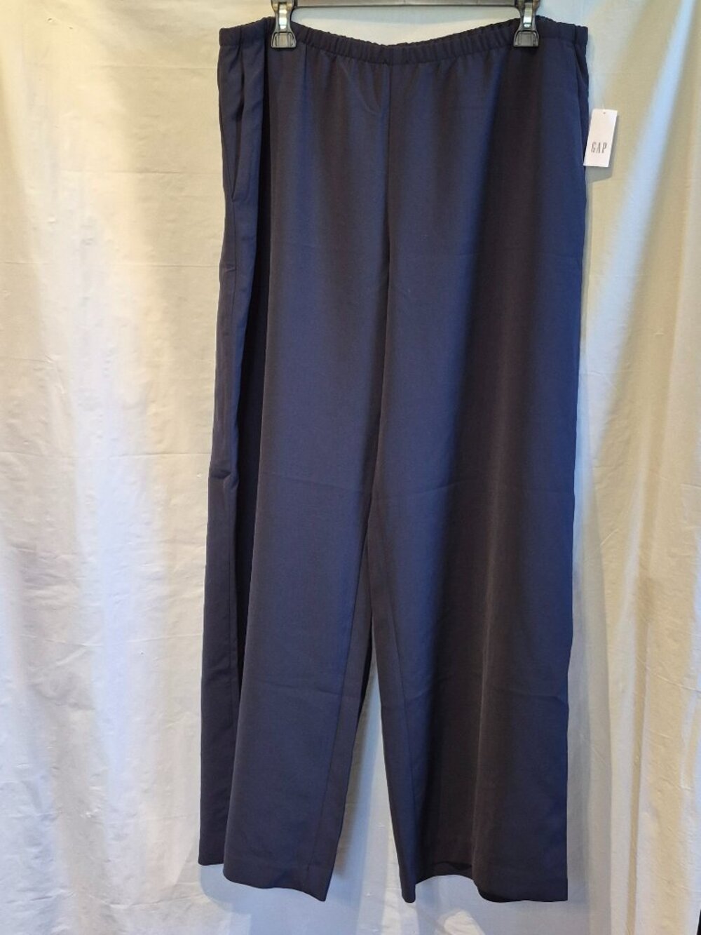 NWT GAP L Hyper Navy Blue Lightweight Easy Wide Leg Pants - Picture 6 of 9